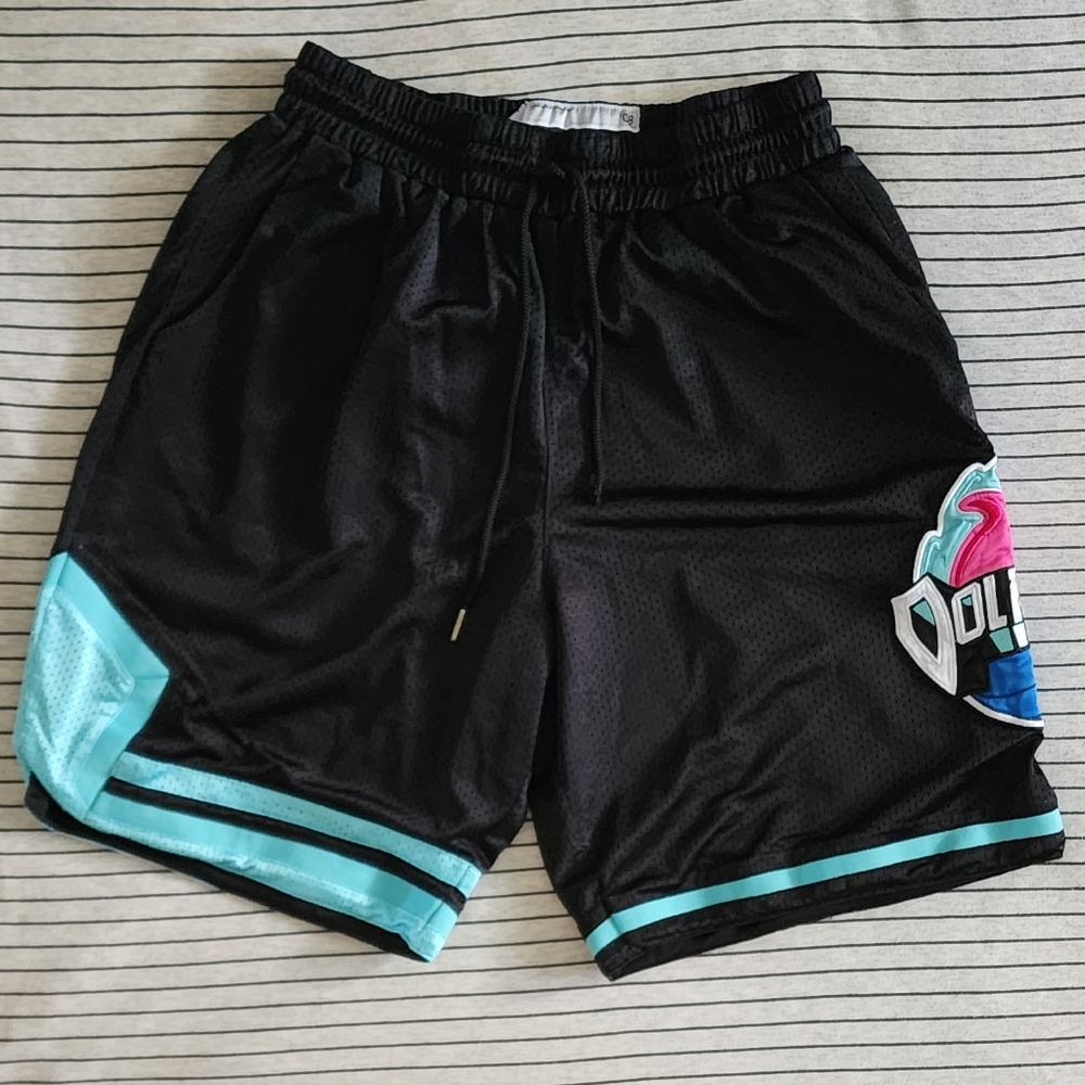 Pink Dolphin Black and Blue Basketball Shorts